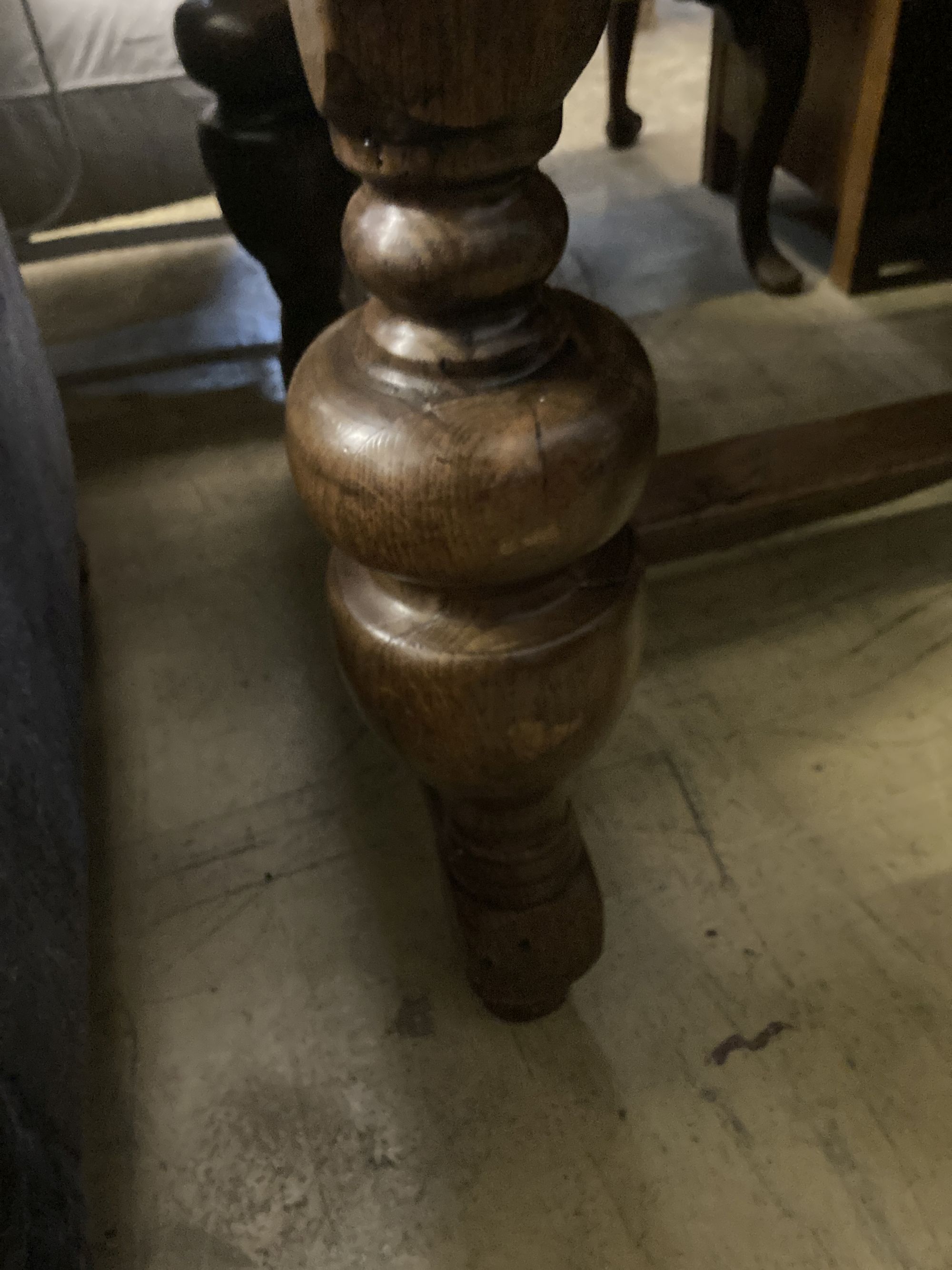 An 18th century Dutch style draw leaf dining table, length 216cm extended, width 90cm, height 78cm